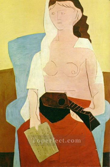 Woman with a Mandolin 1909 cubist Pablo Picasso Oil Paintings